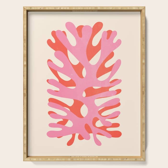 Sea Leaf: Matisse Collage Peach Edition Serving Tray