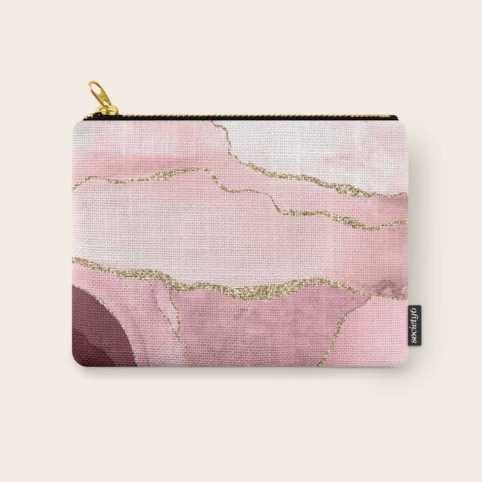 Blush Marble Art Landscape Carry All Pouch