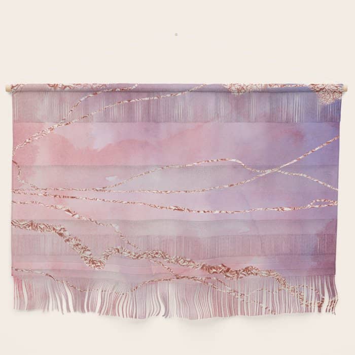 Blush And Purple Sky With Rose Gold Flashes Wall Hanging