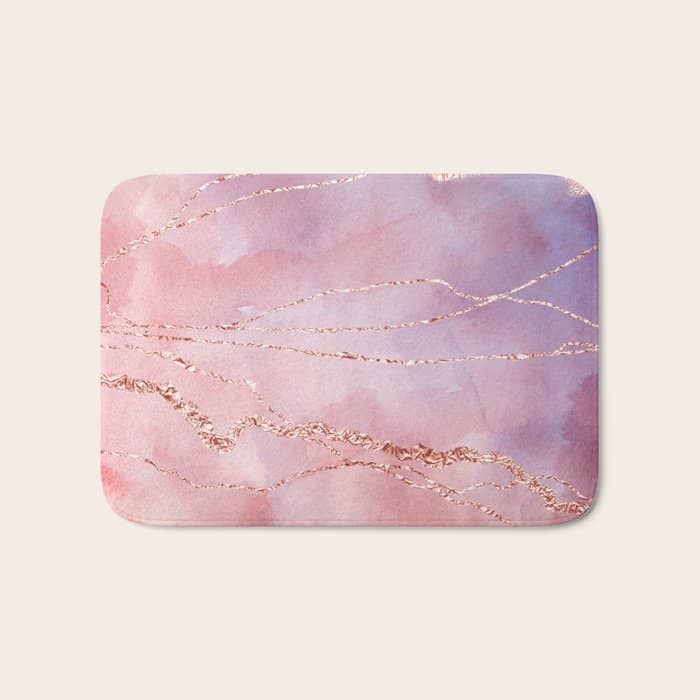 Blush And Purple Sky With Rose Gold Flashes Bath Mat