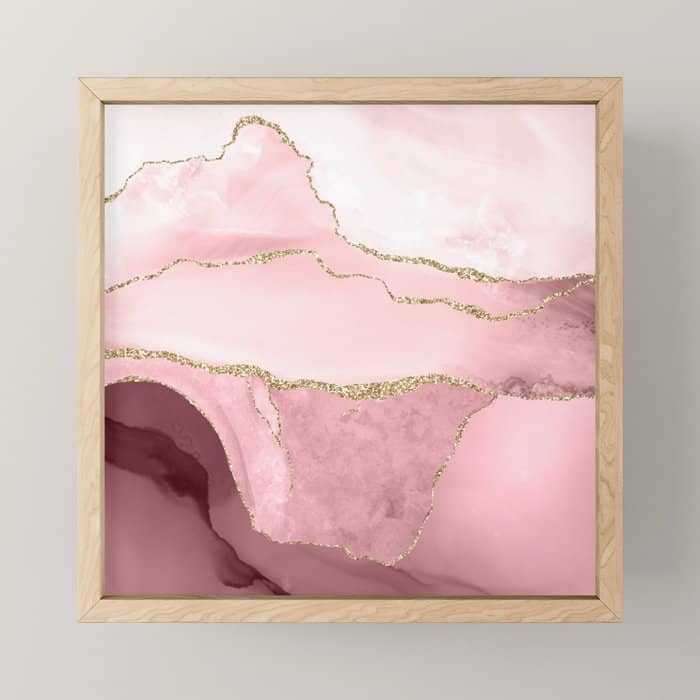 Blush Marble Art Landscape Mini Art Print