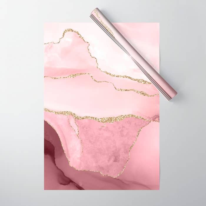 Blush Marble Art Landscape Wrapping Paper