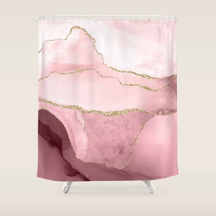 Blush Marble Art Landscape Shower Curtain