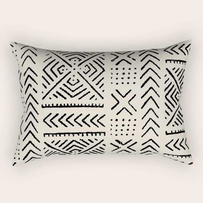 Line Mud Cloth // Bone Rectangular Pillow
