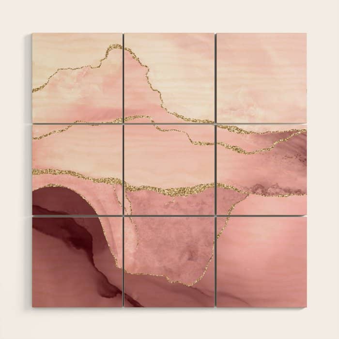 Blush Marble Art Landscape Wood Wall Art