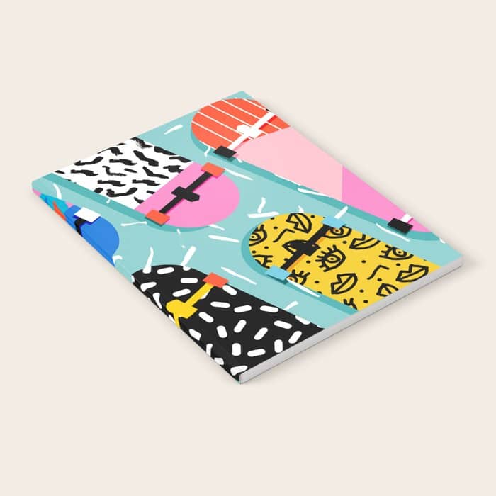 Omigod - 80s Retro Memphis Skateboards Pattern Sports Trendy 1980'S Vintage Style Retro Notebook