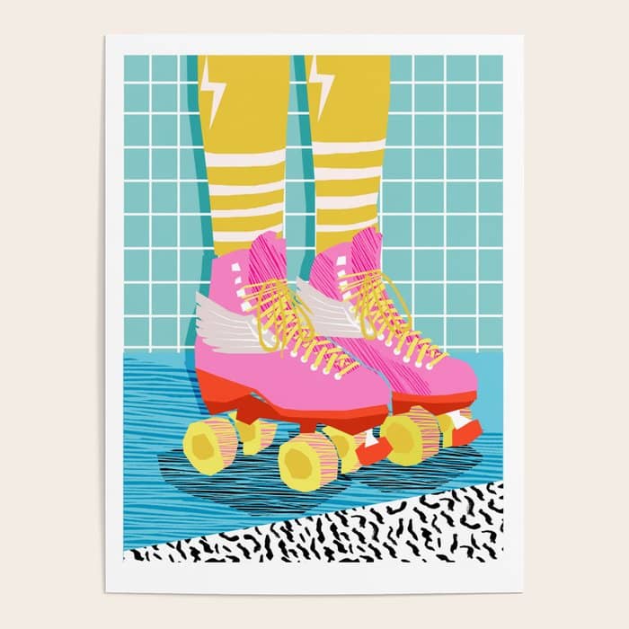 The Right Stuff - Retro Throwback 80s Style Rollerskates Skating Rink Trendy 1980'S Poster