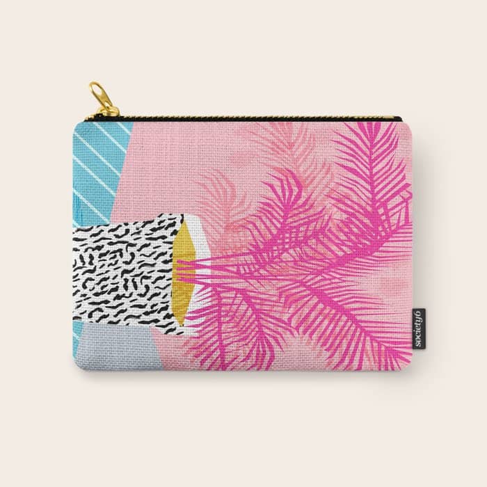 No Can Do - Hipster Abstract Neon 1980s Style Memphis Print Palm Springs Socal Los Angeles Desert Carry All Pouch