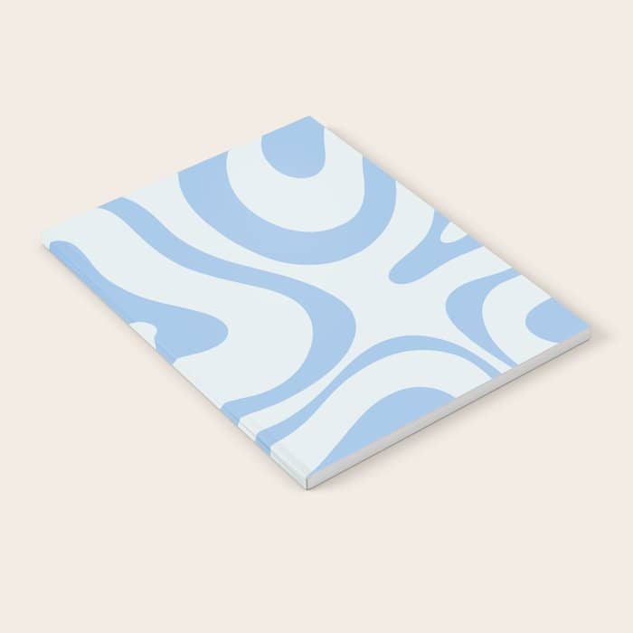 Soft Liquid Swirl Abstract Pattern Square In Powder Blue Notebook