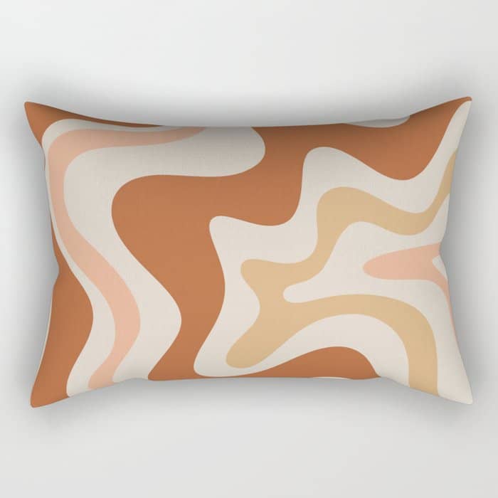 Liquid Swirl Abstract In Earth Tones Rectangular Pillow