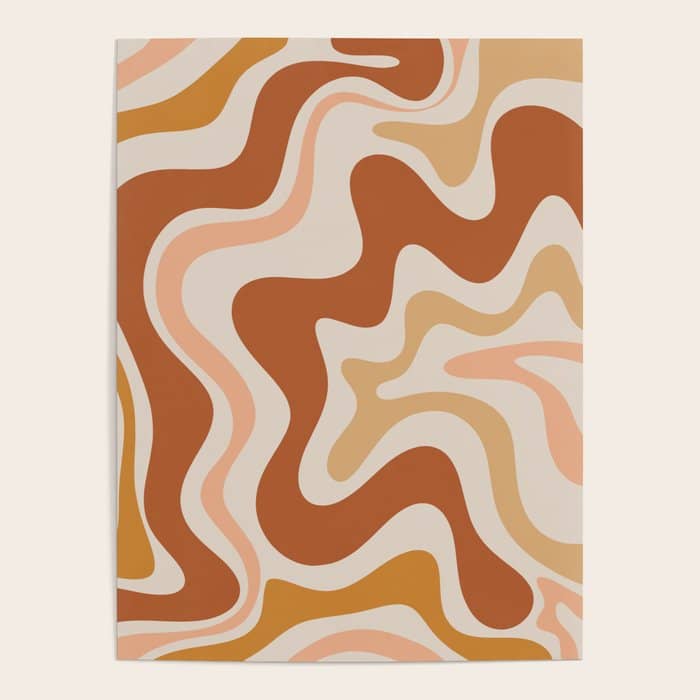 Liquid Swirl Abstract In Earth Tones Poster