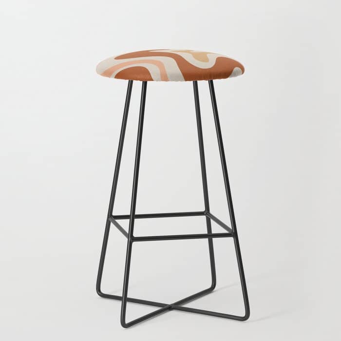 Liquid Swirl Abstract In Earth Tones Stool