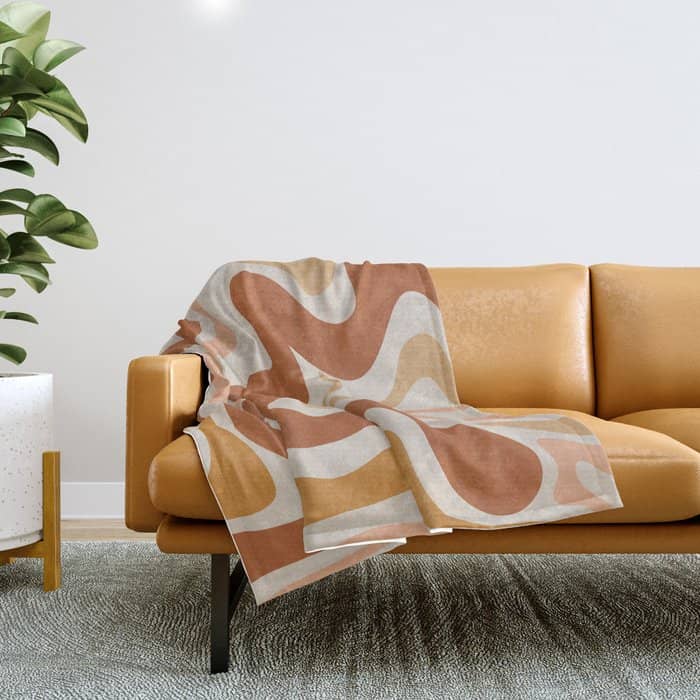 Liquid Swirl Abstract In Earth Tones Throw Blanket