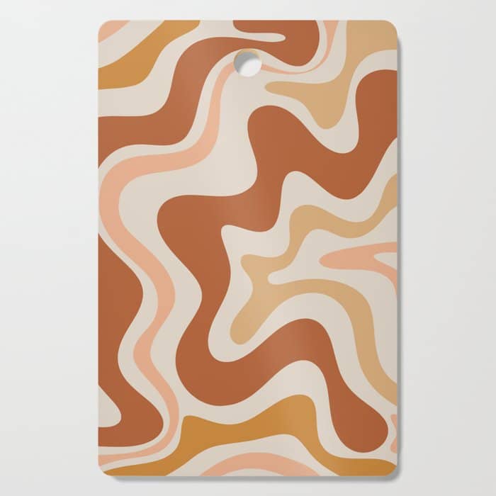 Liquid Swirl Abstract In Earth Tones Cutting Board