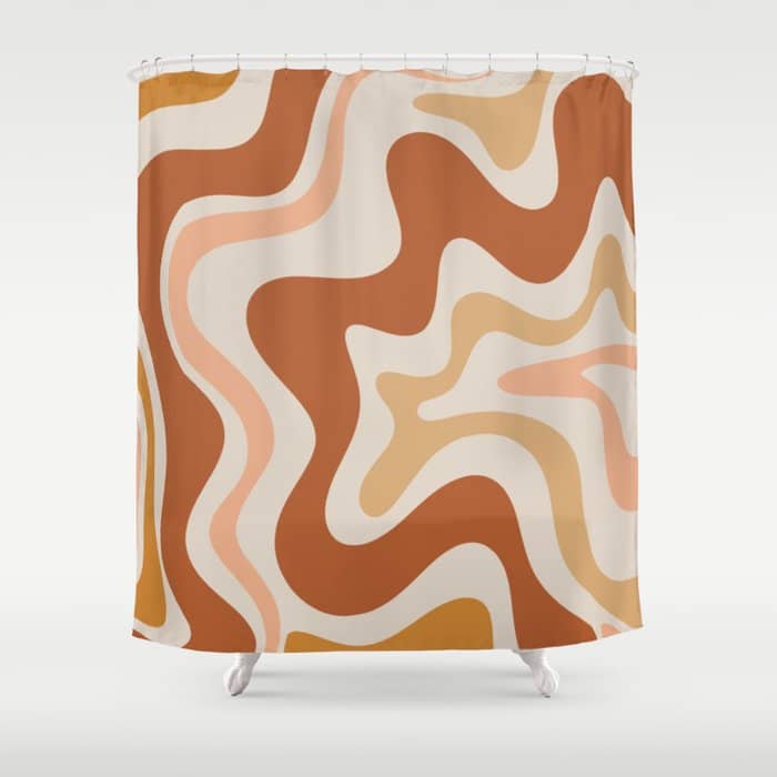 Liquid Swirl Abstract In Earth Tones Shower Curtain