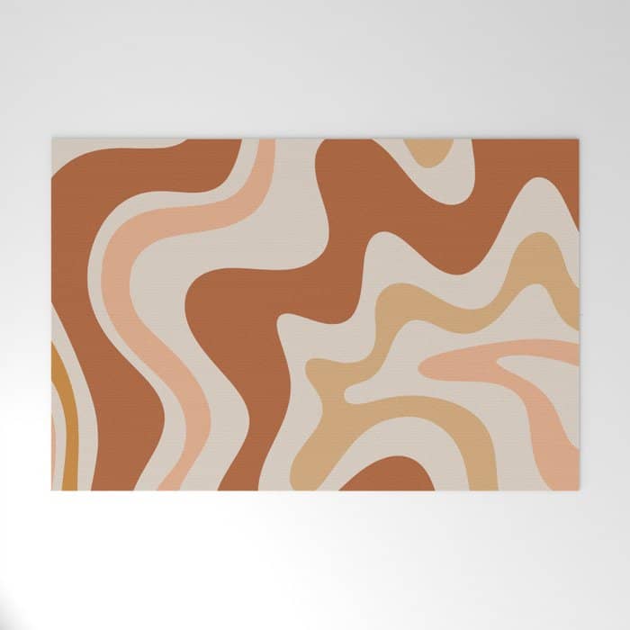 Liquid Swirl Abstract In Earth Tones Welcome Mat