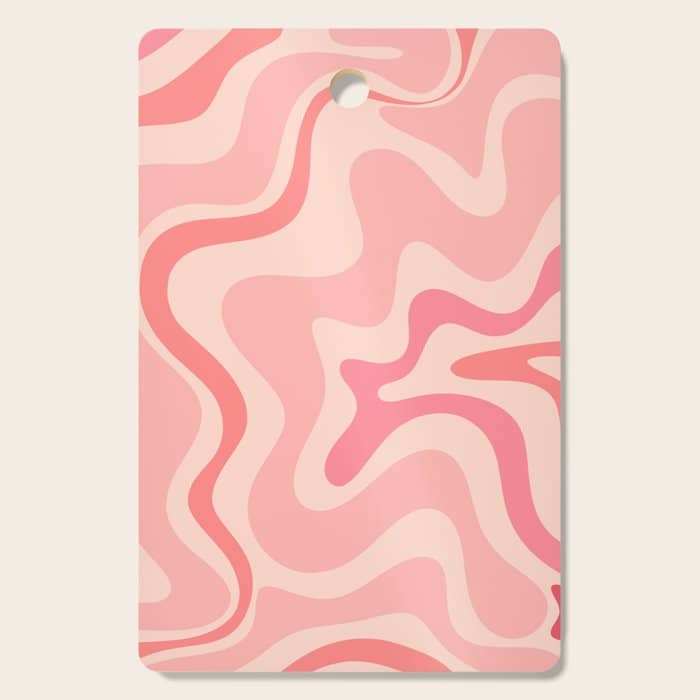 Retro Liquid Swirl Abstract In Soft Pink Cutting Board
