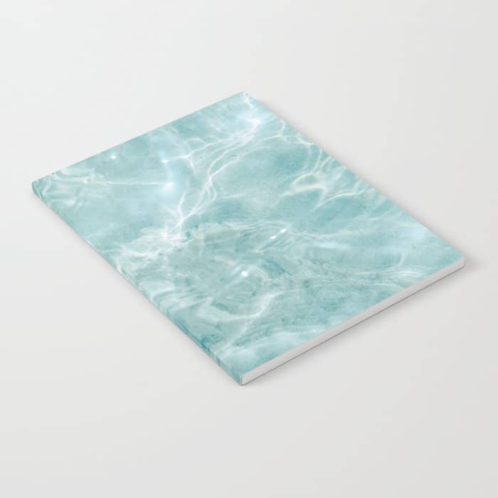 Clear Blue Water | Colorful Ocean Photography Print | Turquoise Sea Notebook