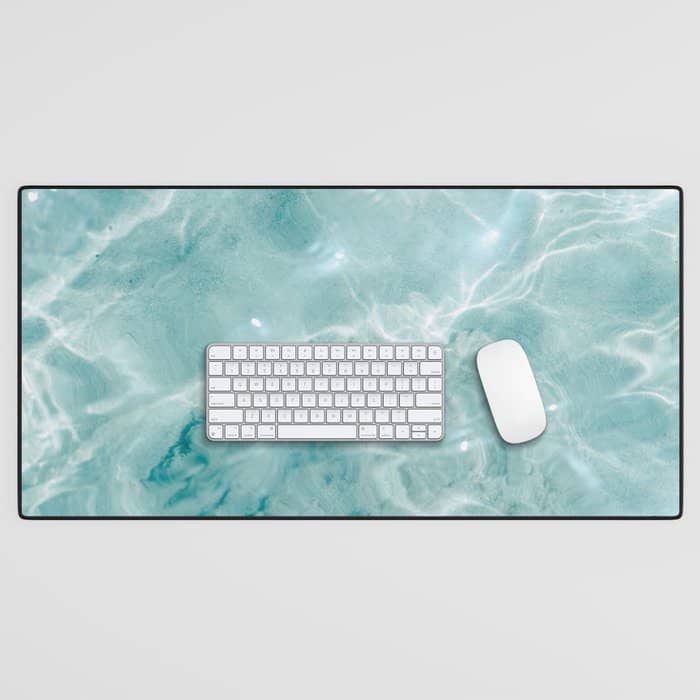 Clear Blue Water | Colorful Ocean Photography Print | Turquoise Sea Desk Mat