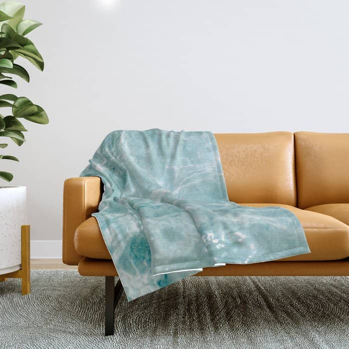 Clear Blue Water | Colorful Ocean Photography Print | Turquoise Sea Throw Blanket