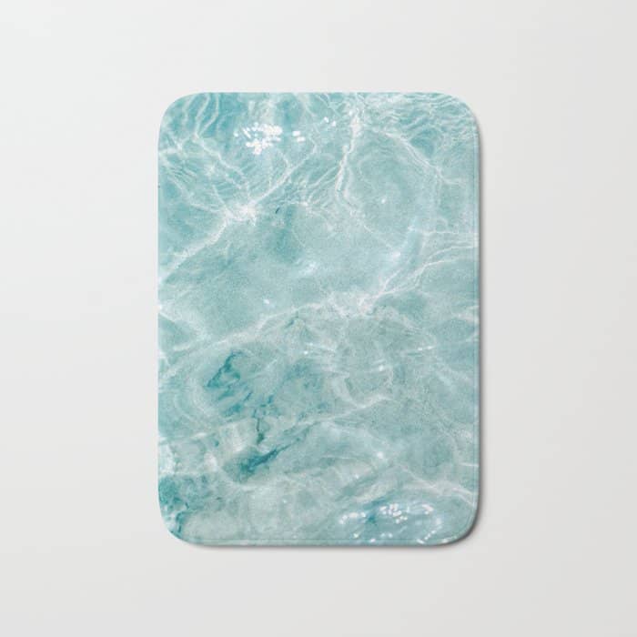 Clear Blue Water | Colorful Ocean Photography Print | Turquoise Sea Bath Mat
