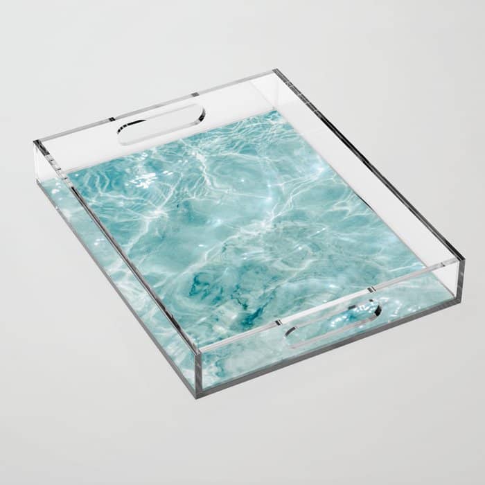 Clear Blue Water | Colorful Ocean Photography Print | Turquoise Sea Acrylic Tray