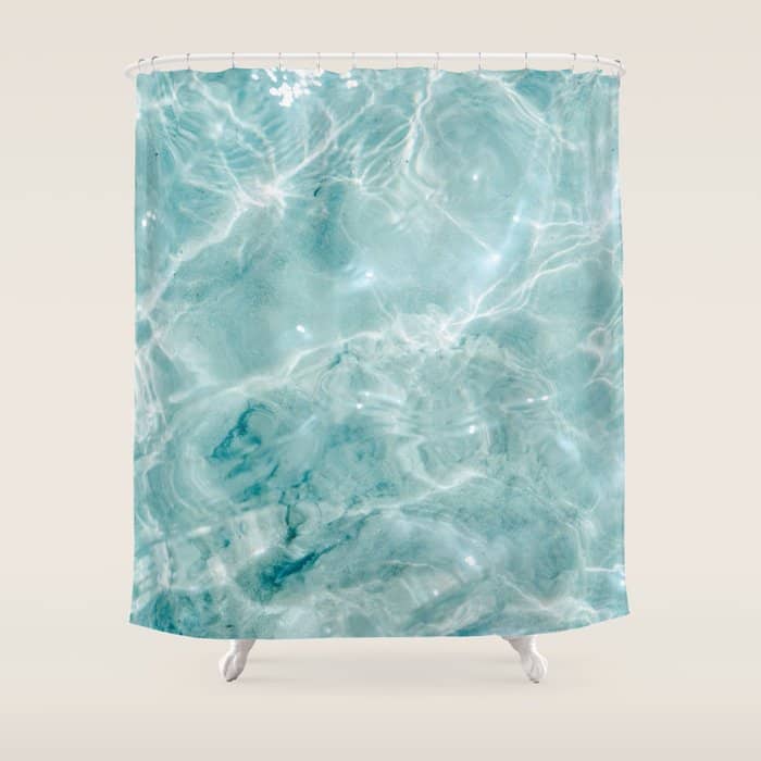 Clear Blue Water | Colorful Ocean Photography Print | Turquoise Sea Shower Curtain