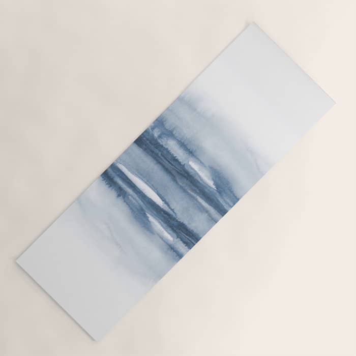 Indigo Clouds, Blue Abstract Art Yoga Mat