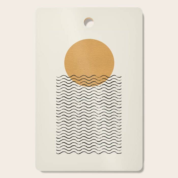 Ocean Wave Gold Sunrise - Mid Century Style Cutting Board
