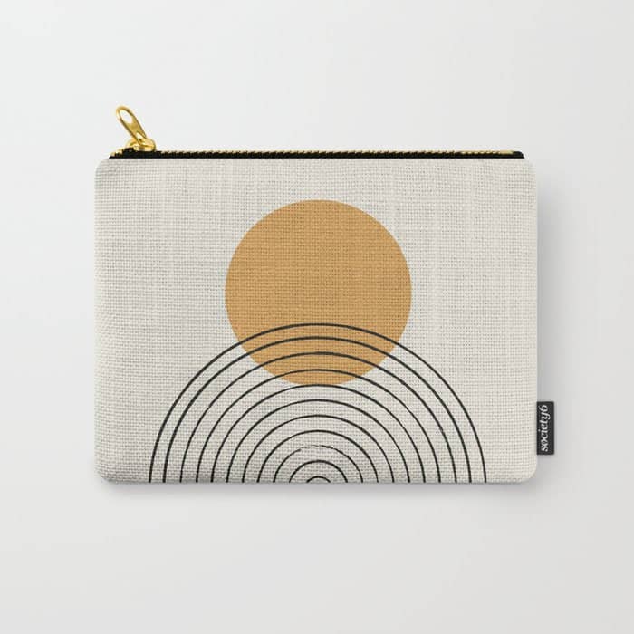Gold Sun Rainbow Mid-Century Full Carry All Pouch
