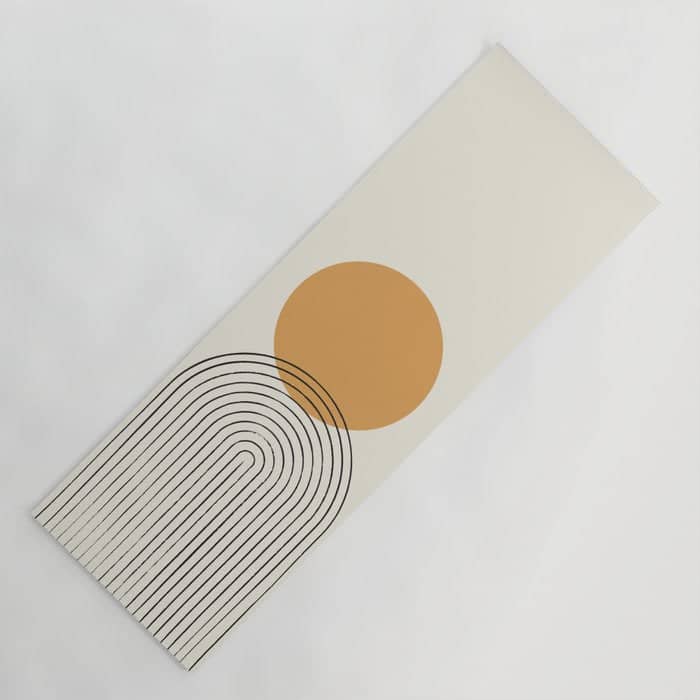 Gold Sun Rainbow Mid-Century Full Yoga Mat