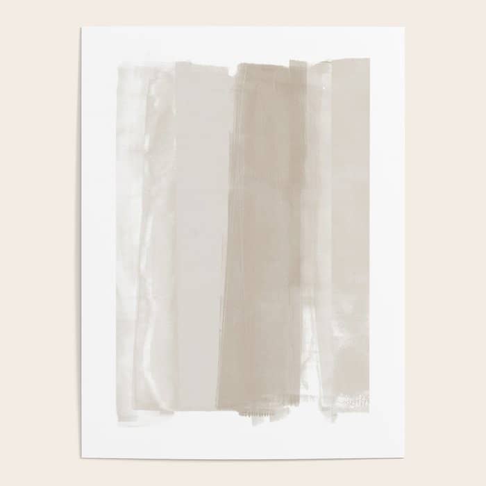 Beige Ombre Minimalist Abstract Painting Poster