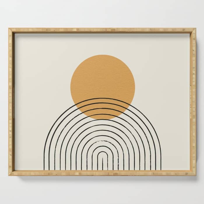 Gold Sun Rainbow Mid-Century Full Serving Tray