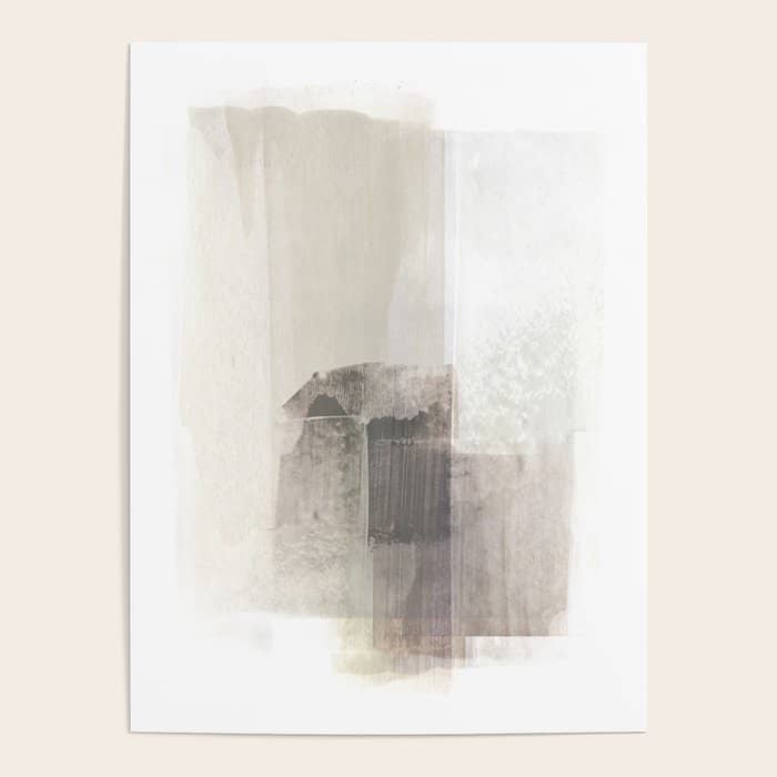 Beige And Brown Minimalist Abstract Painting Poster