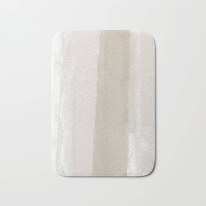 Beige Ombre Minimalist Abstract Painting Bath Mat