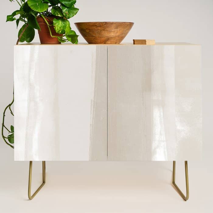Beige Ombre Minimalist Abstract Painting Credenza