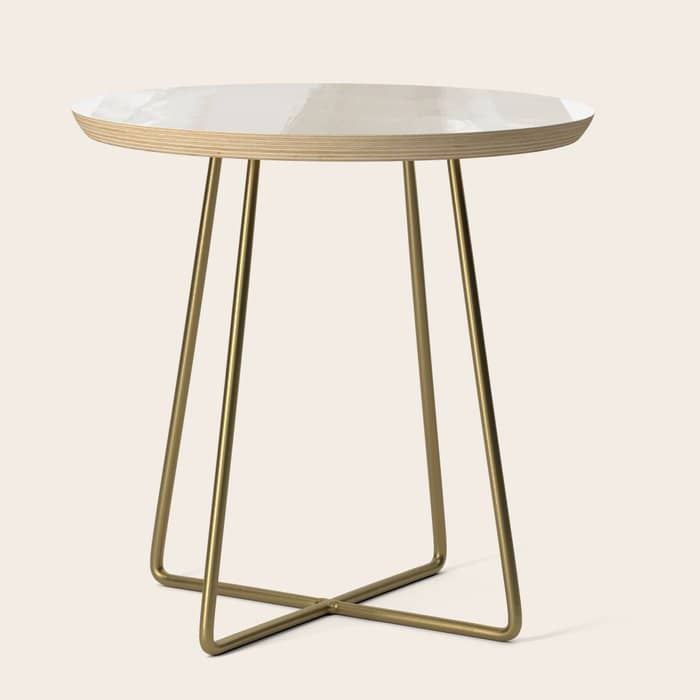 Beige Ombre Minimalist Abstract Painting Side Table