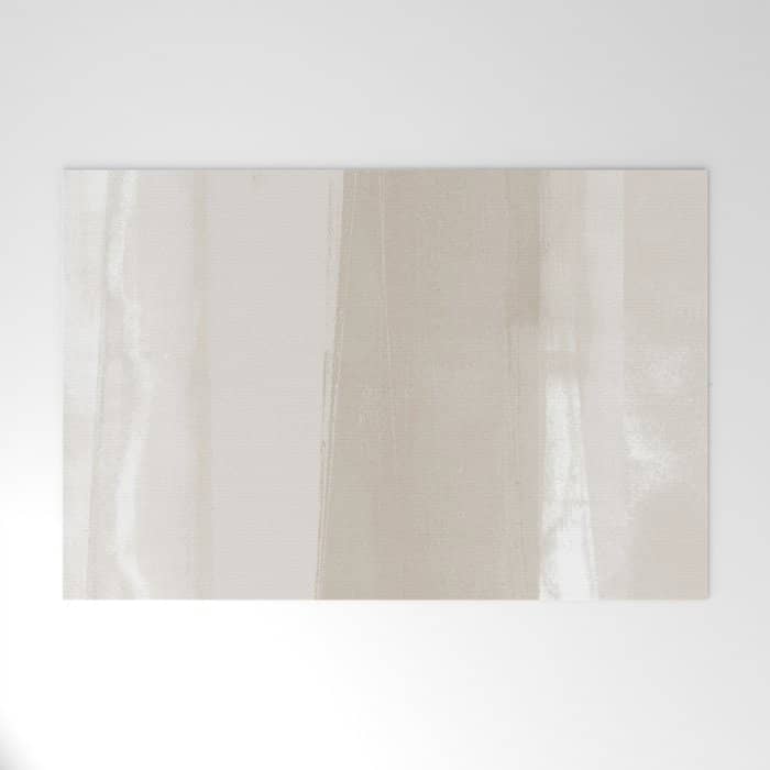 Beige Ombre Minimalist Abstract Painting Welcome Mat