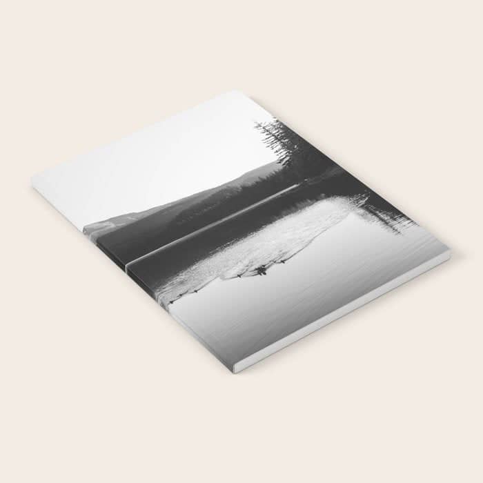 Wild Mountain Sunrise - Black And White Nature Photography Notebook