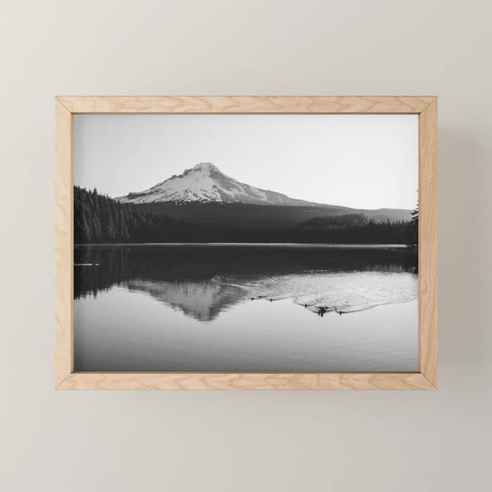 Wild Mountain Sunrise - Black And White Nature Photography Mini Art Print