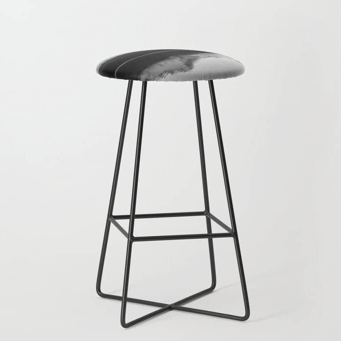 Wild Mountain Sunrise - Black And White Nature Photography Stool