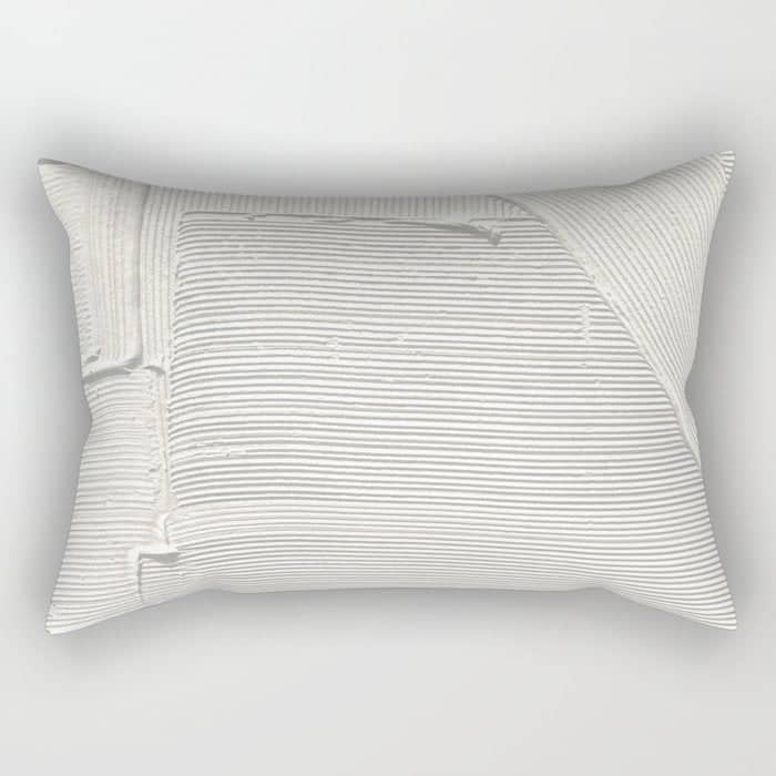 Relief [2]: An Abstract, Textured Piece In White By Alyssa Hamilton Art Rectangular Pillow