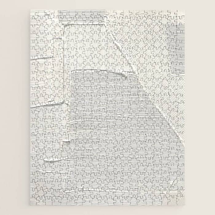 Relief [2]: An Abstract, Textured Piece In White By Alyssa Hamilton Art Jigsaw Puzzle