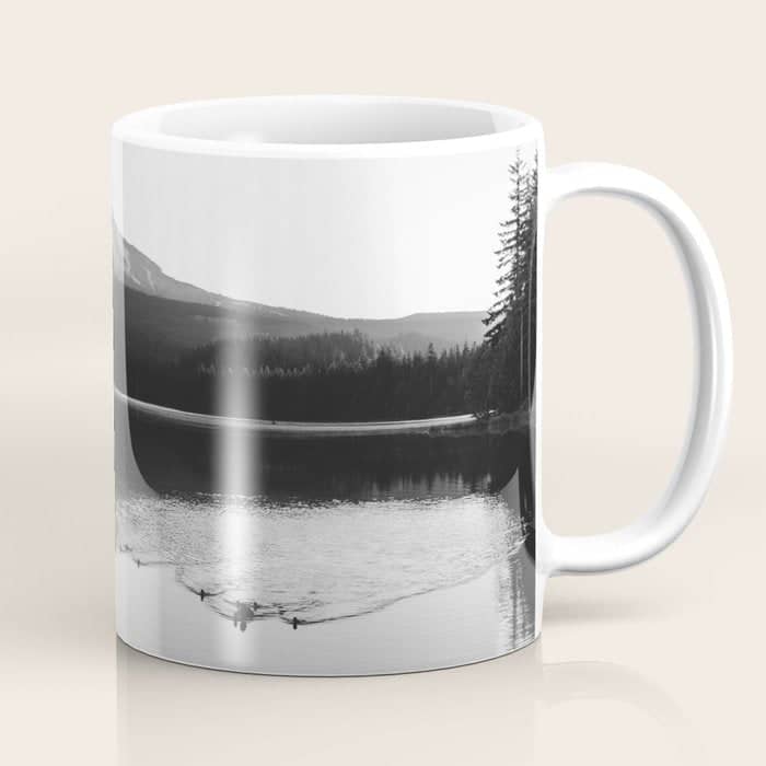 Wild Mountain Sunrise - Black And White Nature Photography Coffee Mug