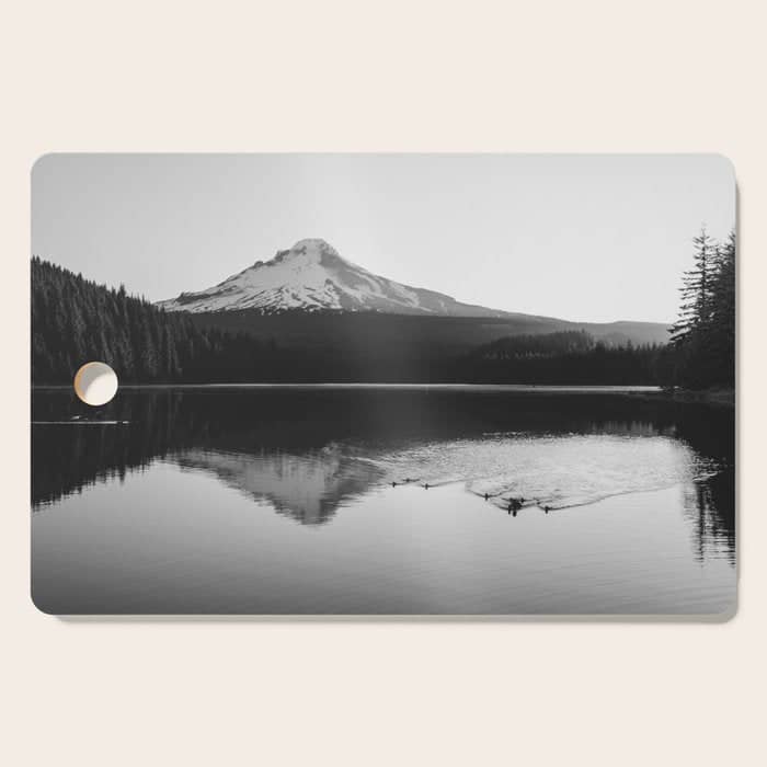 Wild Mountain Sunrise - Black And White Nature Photography Cutting Board