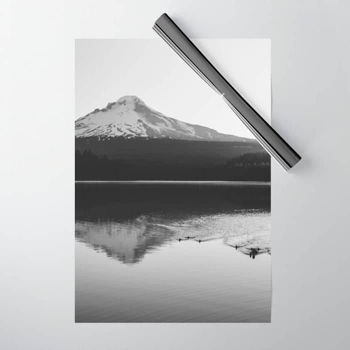 Wild Mountain Sunrise - Black And White Nature Photography Wrapping Paper