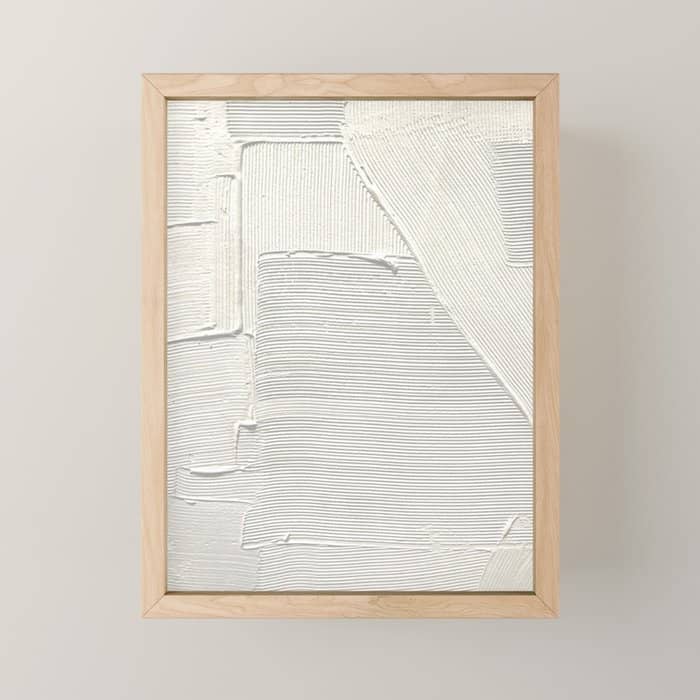 Relief [2]: An Abstract, Textured Piece In White By Alyssa Hamilton Art Mini Art Print