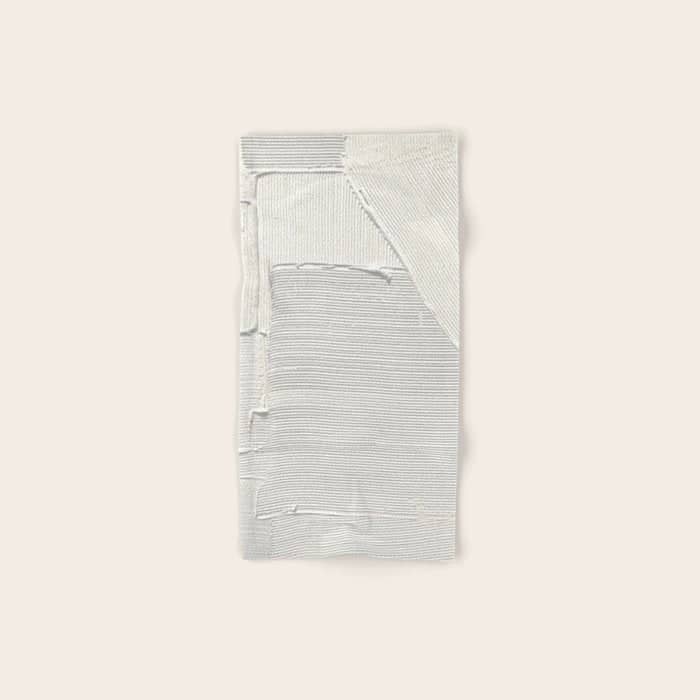 Relief [2]: An Abstract, Textured Piece In White By Alyssa Hamilton Art Bath Towel