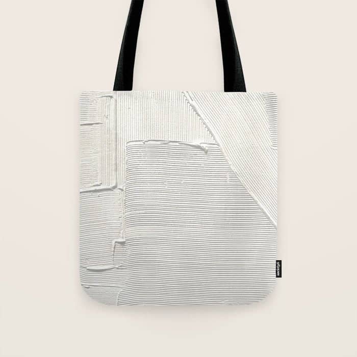 Relief [2]: An Abstract, Textured Piece In White By Alyssa Hamilton Art Tote Bag