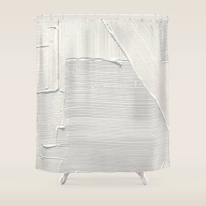 Relief [2]: An Abstract, Textured Piece In White By Alyssa Hamilton Art Shower Curtain